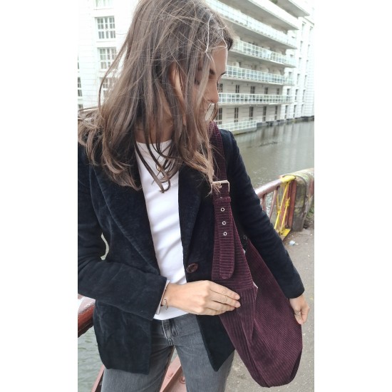 Ashbury Corduroy Hobo Hippie bag Plum Ashbury Corduroy Hobo Hippie bag Plum